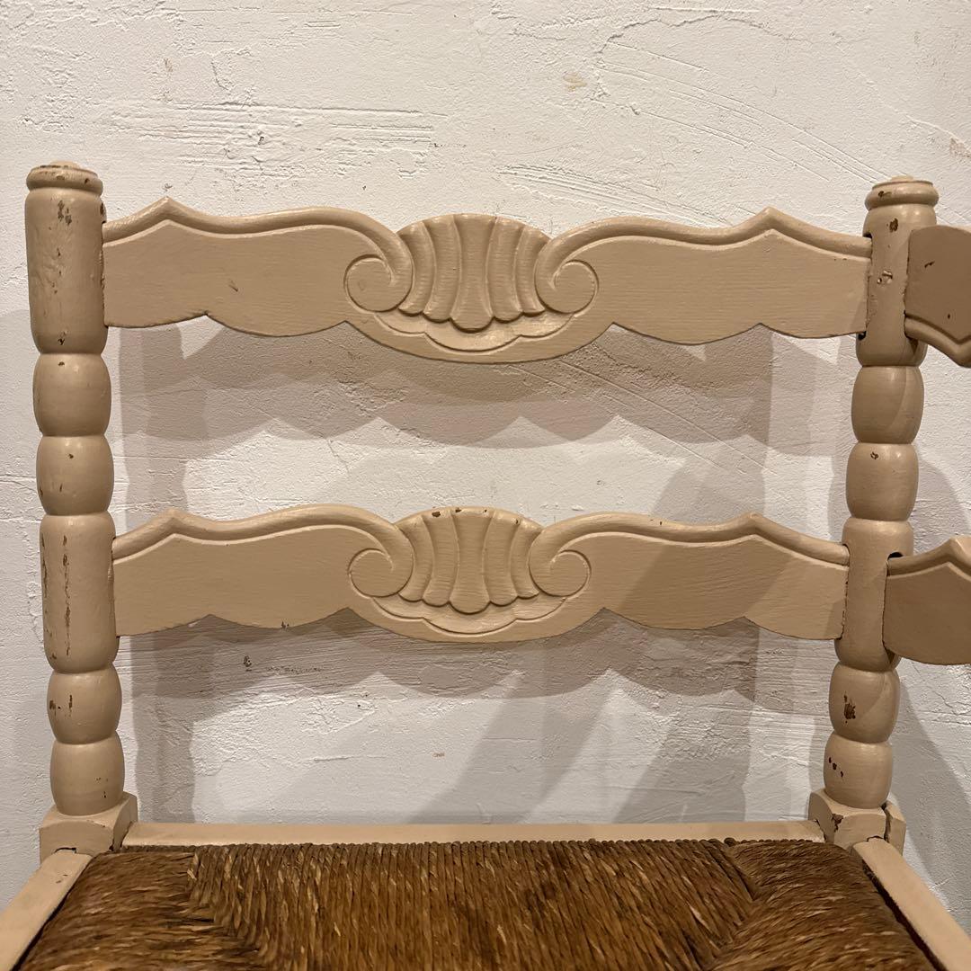 年末年始saleヴィンテージチェア　コーナーチェア　ペイント　藁座面　2