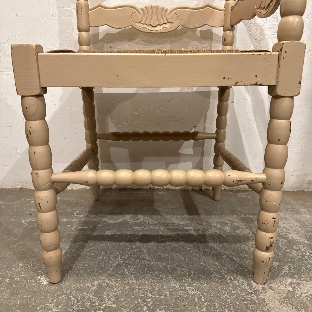 年末年始saleヴィンテージチェア　コーナーチェア　ペイント　藁座面　2