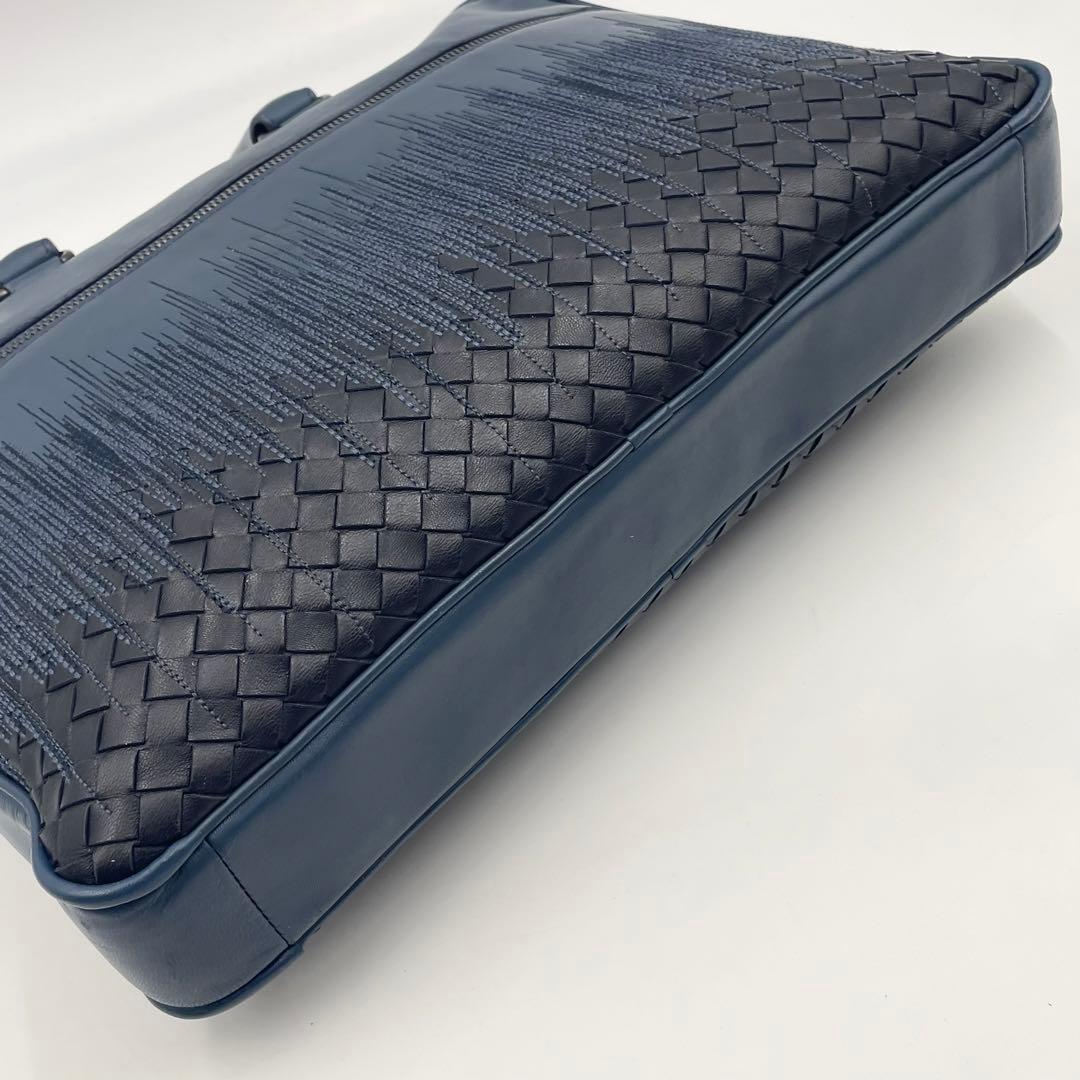 【美品】ボッテガ ビジネスバッグ 2way 希少イントレチャート×刺繍モデル