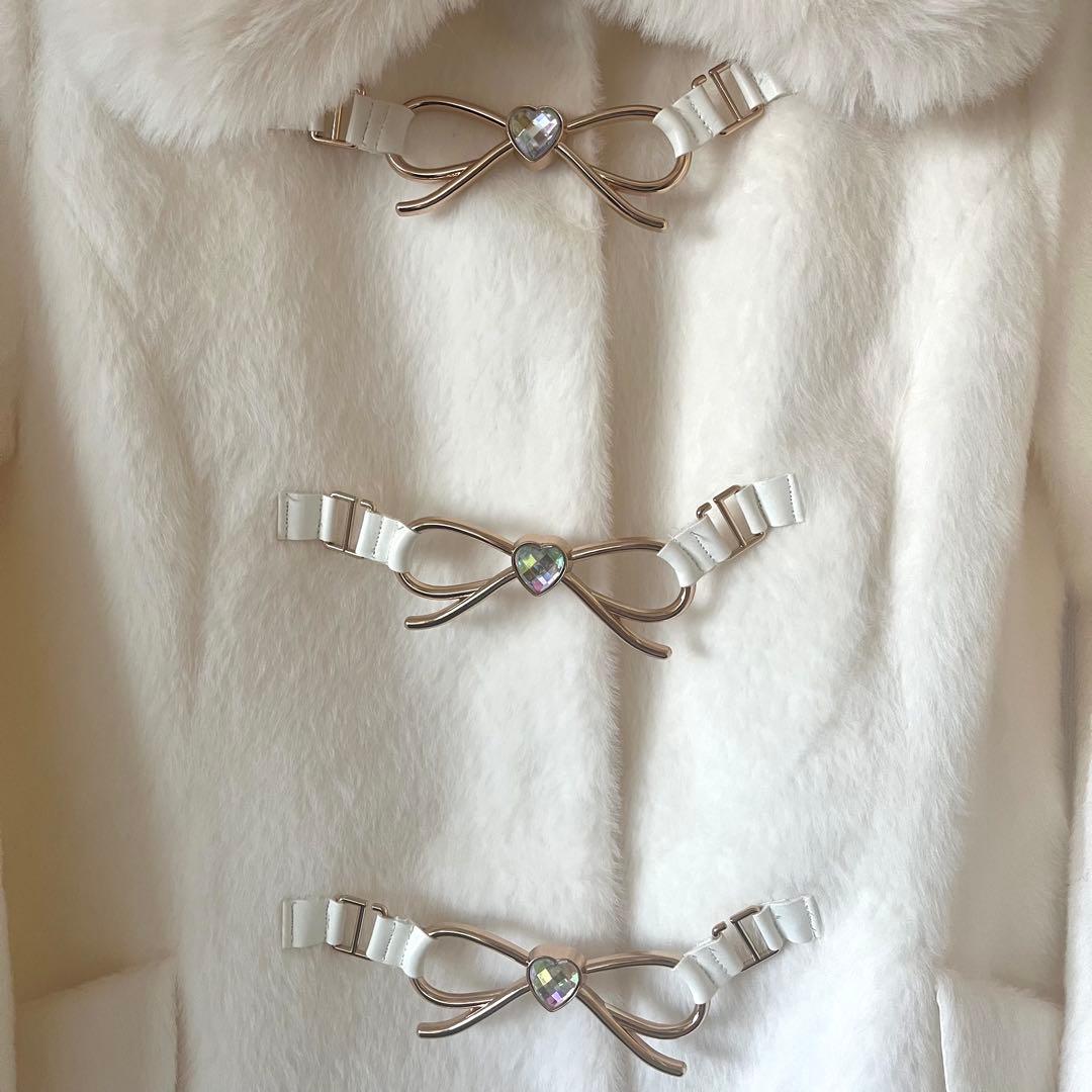 LIZLISA リボンビットコート ホワイト