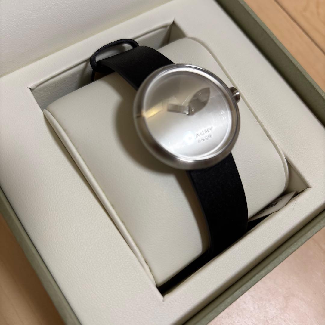 安藤忠雄時計CAUNY アナログ時計 シルバー/ブラック