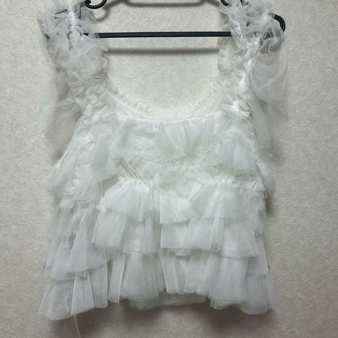 【ココディール】アシメフリルチュールキャミソール