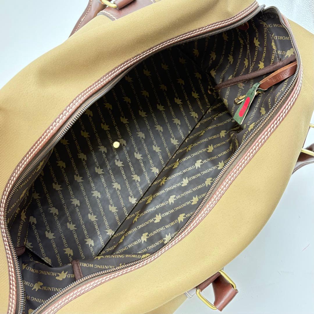 ハンティングワールド ボストンバッグ カーキ ブラウン 0712-S6503t