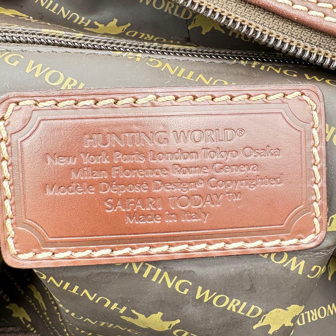 ハンティングワールド ボストンバッグ カーキ ブラウン 0712-S6503t