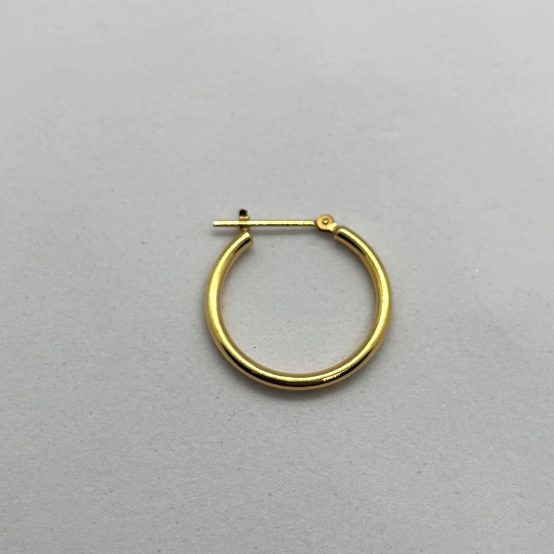 K18 ピアス 0.7g フープ 18金 YG イエローゴールド