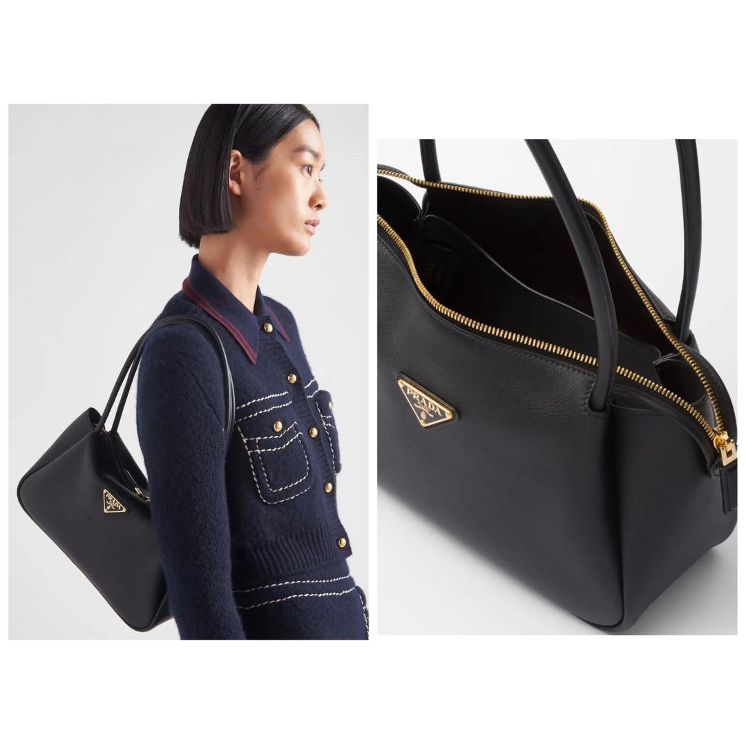 ●美品●PRADA プラダ　ハンドバッグ　レザー　ブラック　24SS