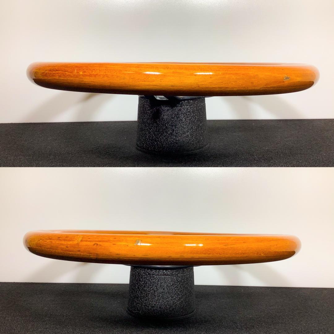 希少 ABARTH アバルト ウッドステアリング ブラックスポーク 当時物35φ