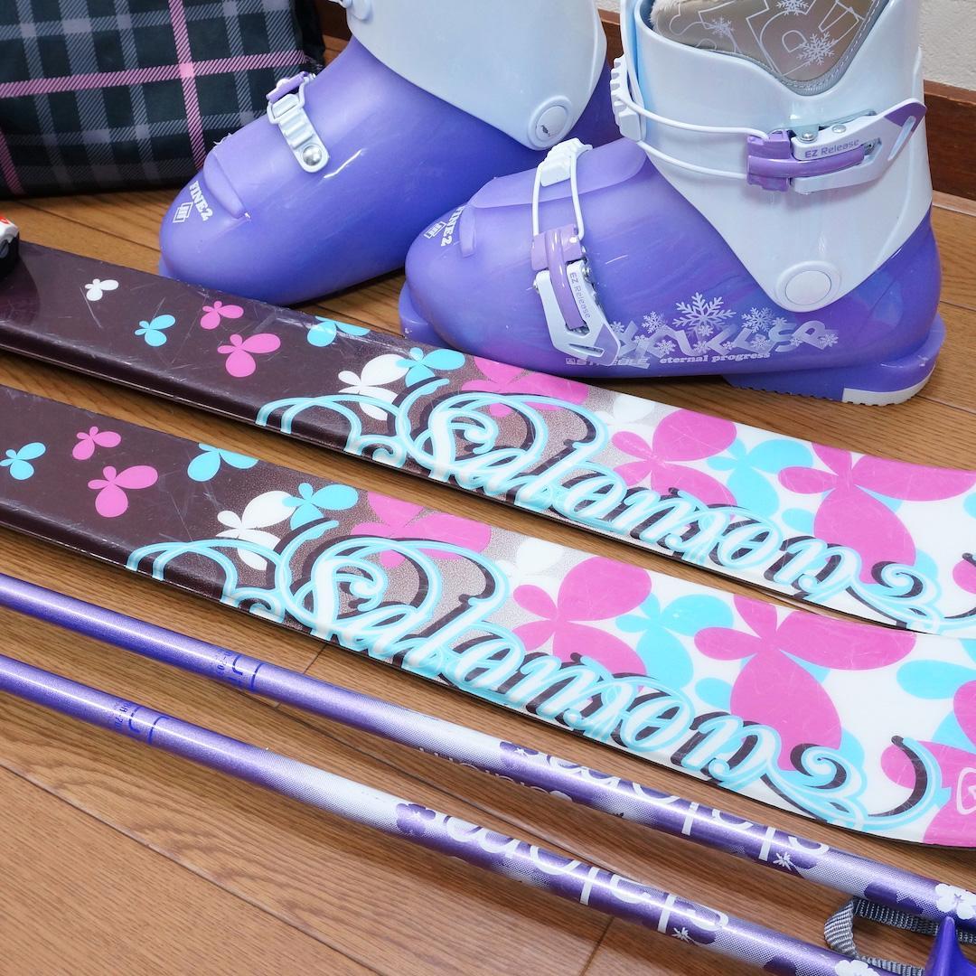 メンテ済 140cm 靴24cm SALOMON スキーセット おまけ