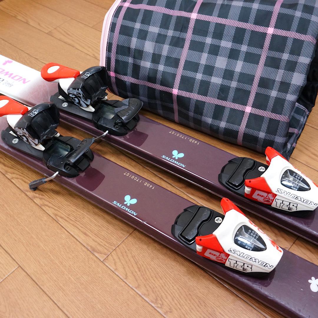 メンテ済 140cm 靴24cm SALOMON スキーセット おまけ
