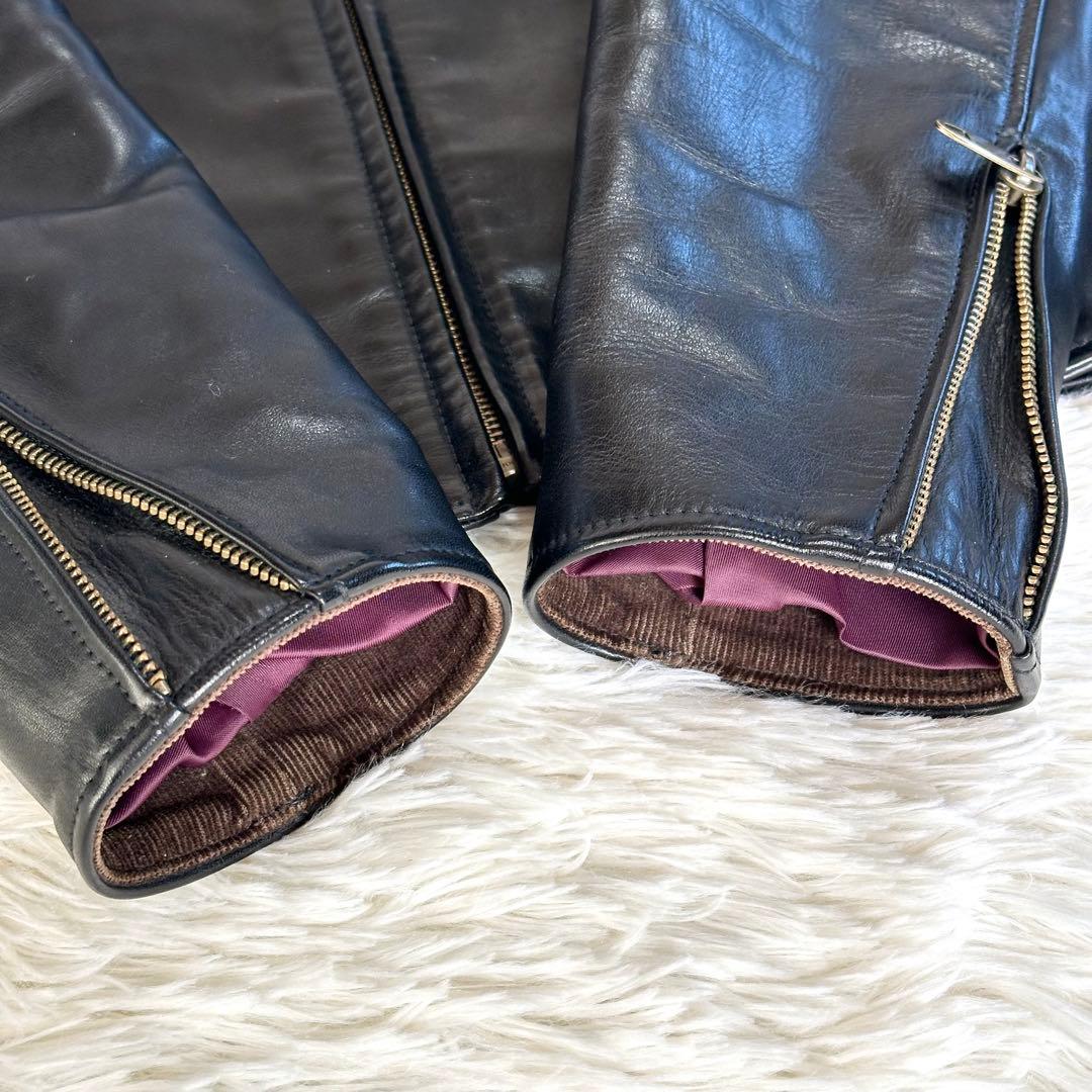 極美品 MR.OLIVE シングルライダースジャケット 馬革 ブラック M