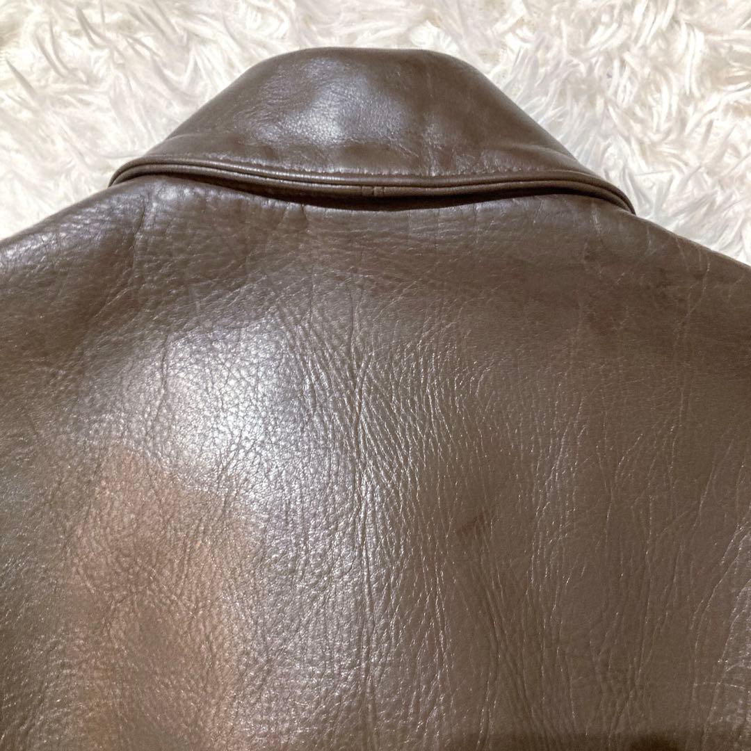 【良品AVIREX】A-2 MADE IN USA 馬革 L相当ダークブラウン