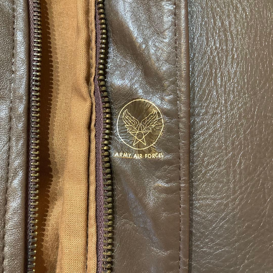 【良品AVIREX】A-2 MADE IN USA 馬革 L相当ダークブラウン