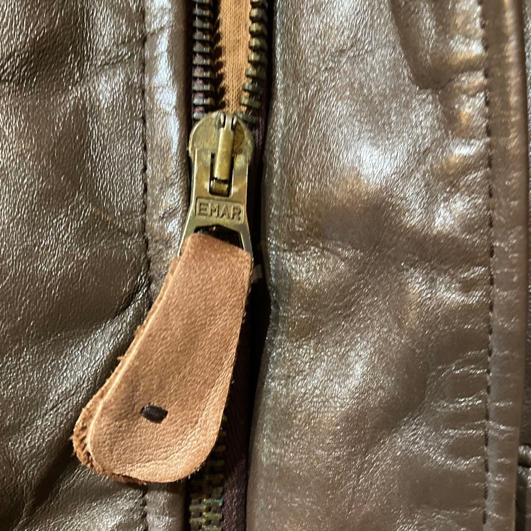 【良品AVIREX】A-2 MADE IN USA 馬革 L相当ダークブラウン