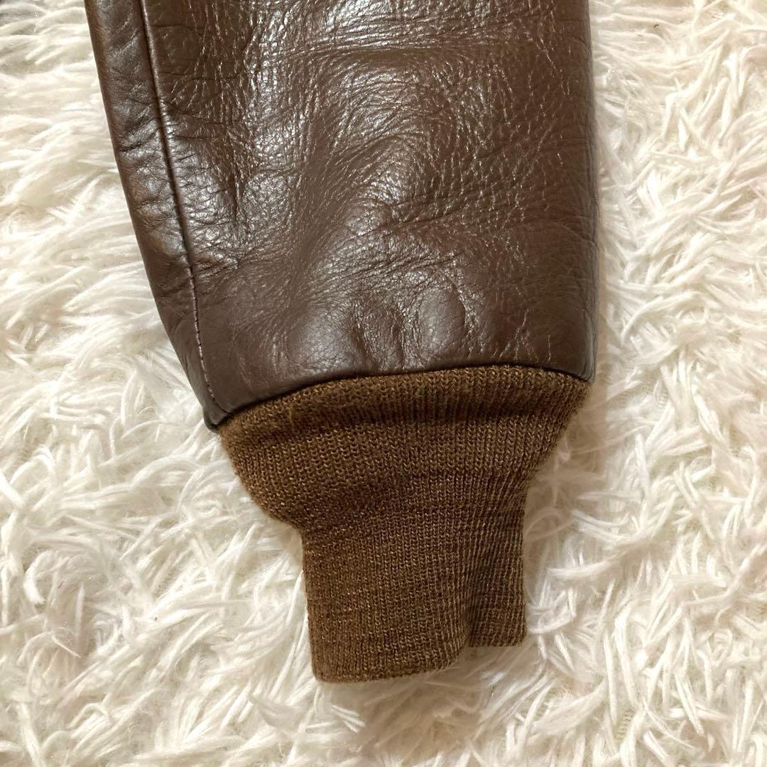 【良品AVIREX】A-2 MADE IN USA 馬革 L相当ダークブラウン