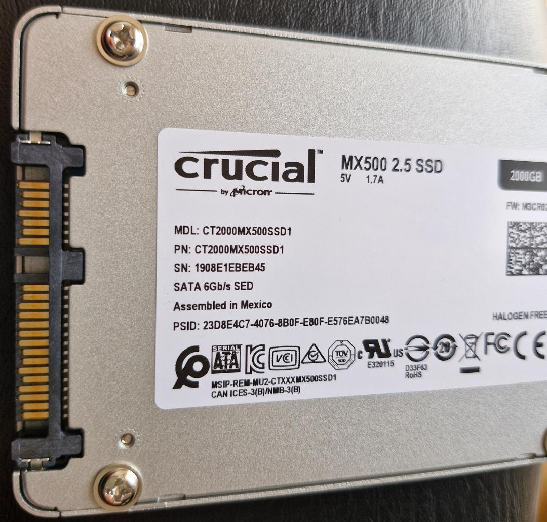 crucial MX500 2.5インチ SSD 2000GB