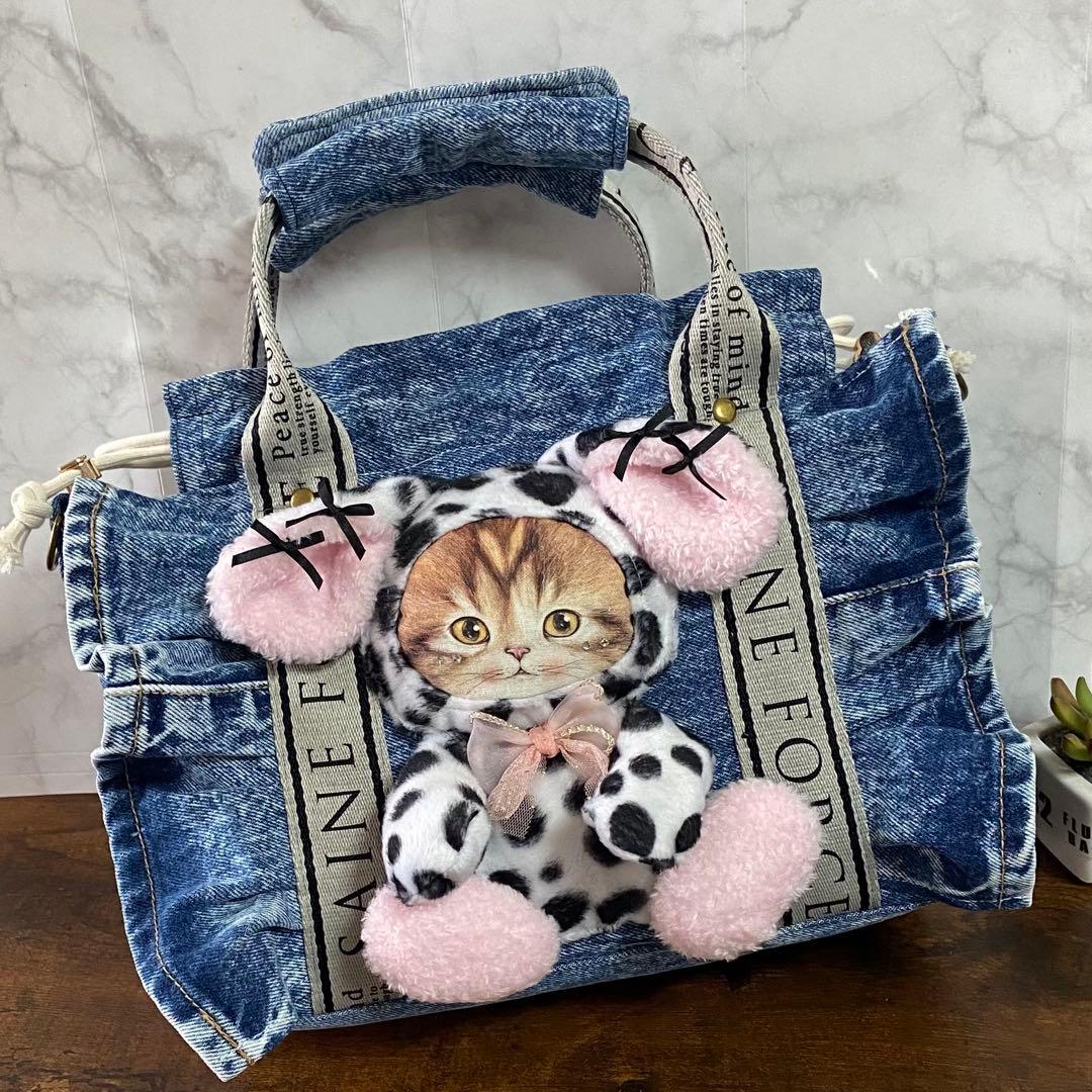c*o様 コヤンイサムチョン デニムリメイク【フリルバッグ】トートバッグ ハンド