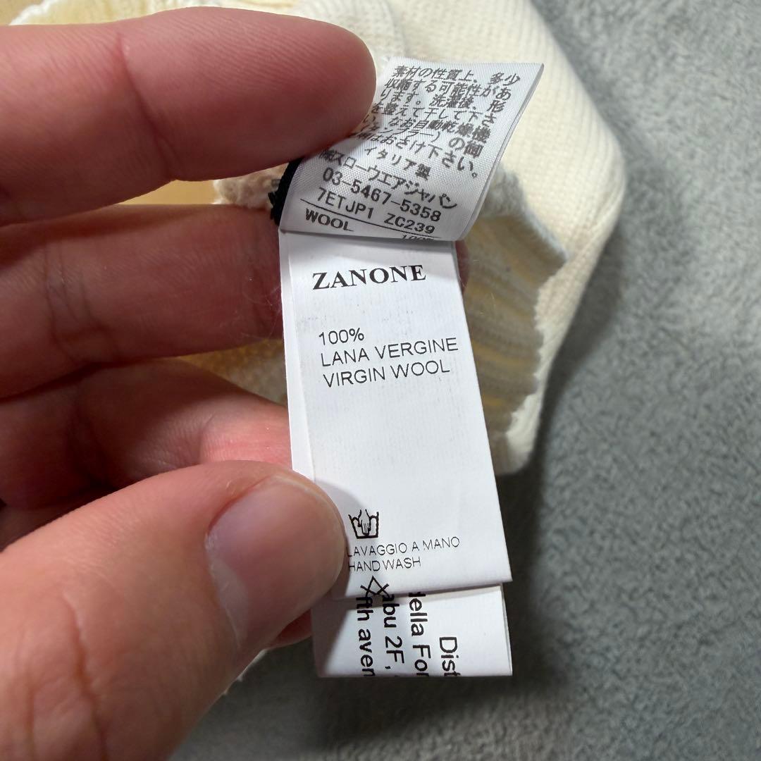 ザノーネ　5ゲージ　タートルネック　ニット　48サイズ　アイボリー