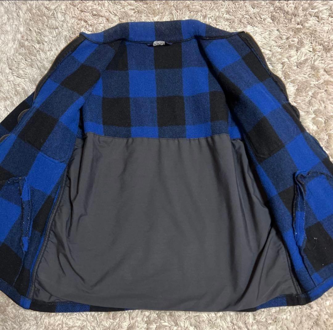 woolrichウールリッチバッファローチェックブルゾン青ブルー