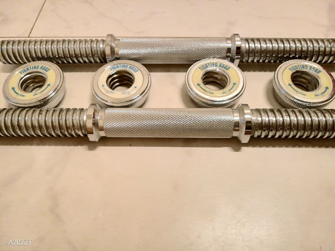 ファイティングロード ダンベル50kg 赤ゴム パワーグリップ付