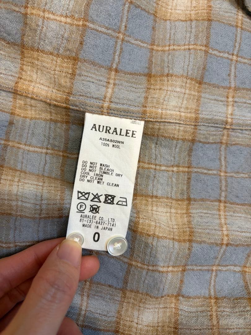 トップス 25AW AURALEE AIRY WOOL CHECK SHIRT WOMEN