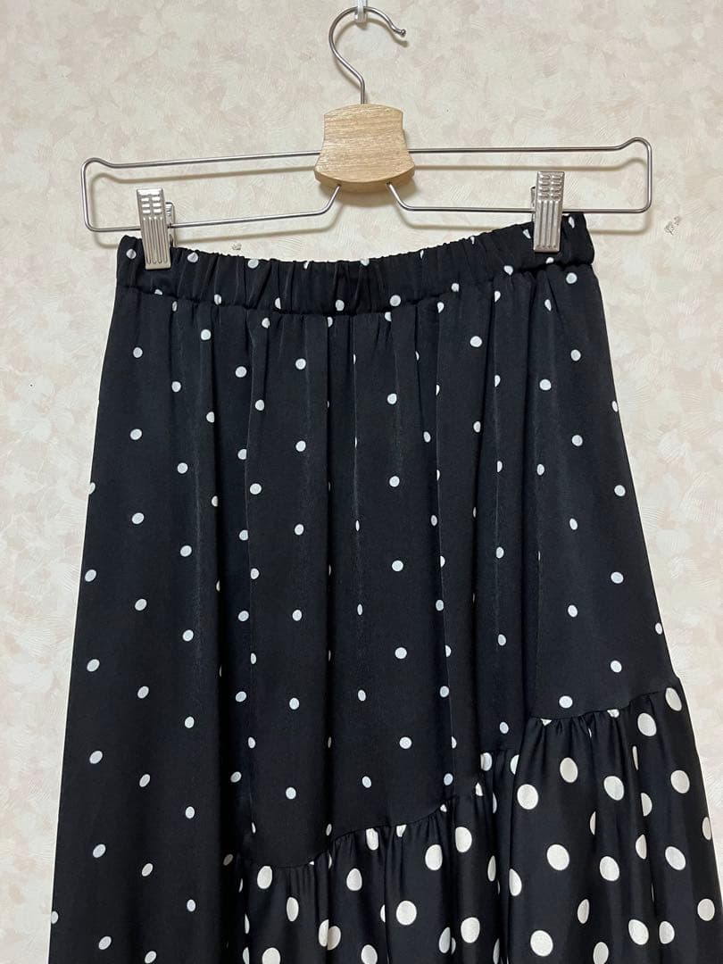 【新品タグ付】BEARDSLEY ドットパッチワークロングスカート