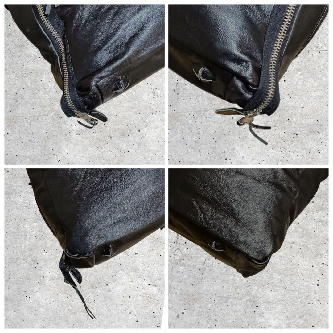 美品　ジョニーウルフ　トートバッグ　A4可　レザー　肩掛け　ブラック　黒