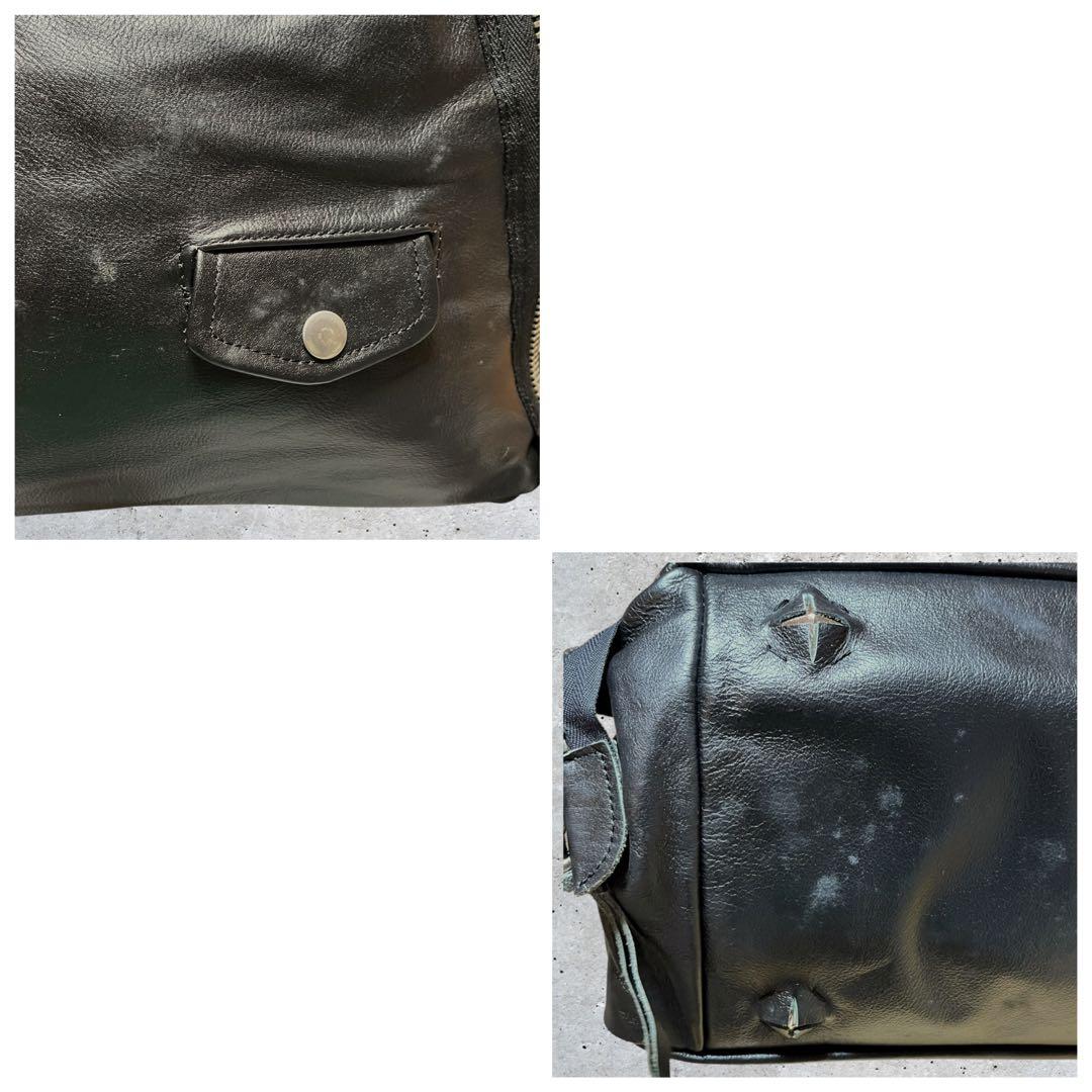 美品　ジョニーウルフ　トートバッグ　A4可　レザー　肩掛け　ブラック　黒