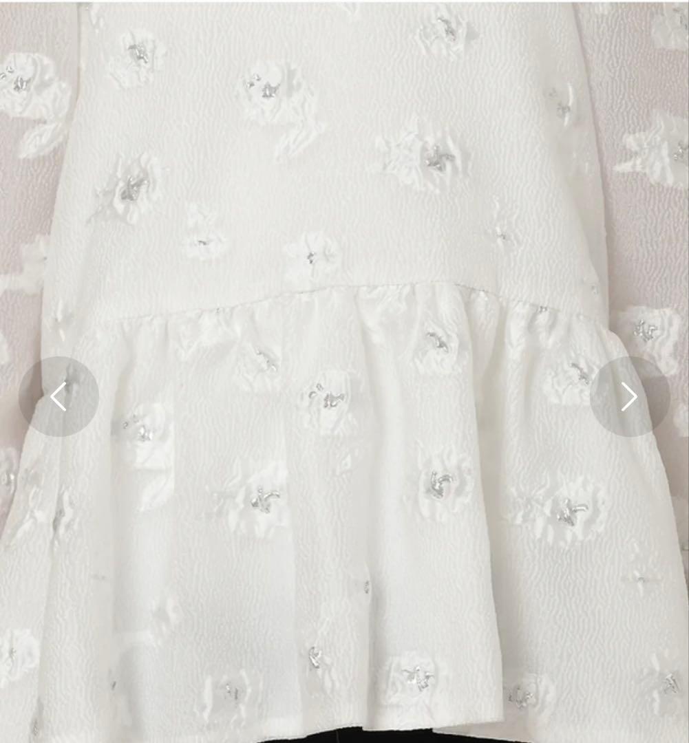 【新品】Audie a Muses シルバーフラワージャカードブラウス（オフ）