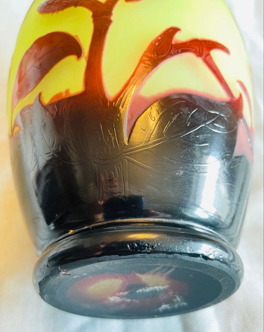 【KAITO】D'Argental工房 アールヌーボー様式 ガラス花瓶