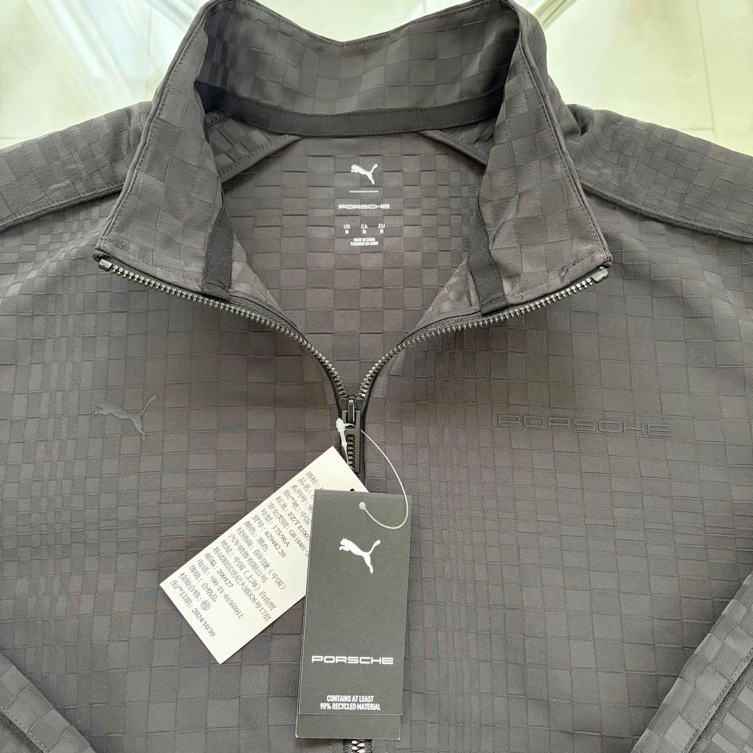 ポルシェ×PUMA ナイロンジャケット ブラック チェック柄　US Mサイズ仕様