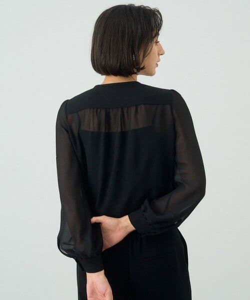 未使用　ANAYI　ジョーゼットシフォンレースブラウス　フォーマル 保護者会