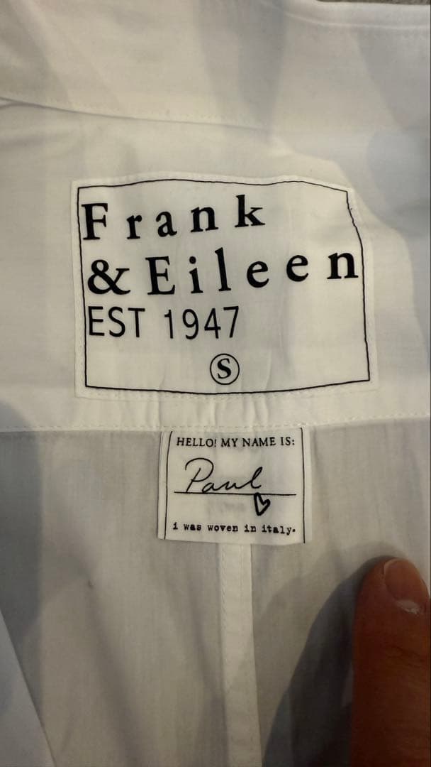 Frank & Eileen ホワイト長袖シャツ S