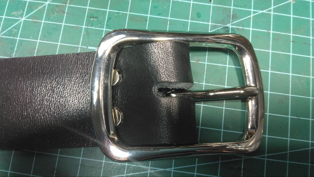 昭南ベンズレザー　スタッズベルト　ニッケル＆ブラス　アクアブルー