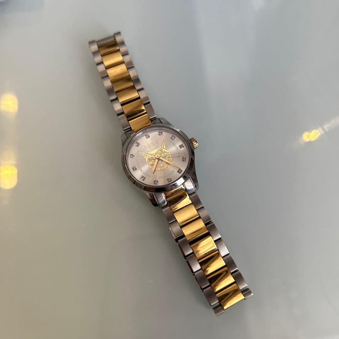 グッチ GUCCI 腕時計 シルバー ゴールド ダイヤ 蜂 猫 レディース