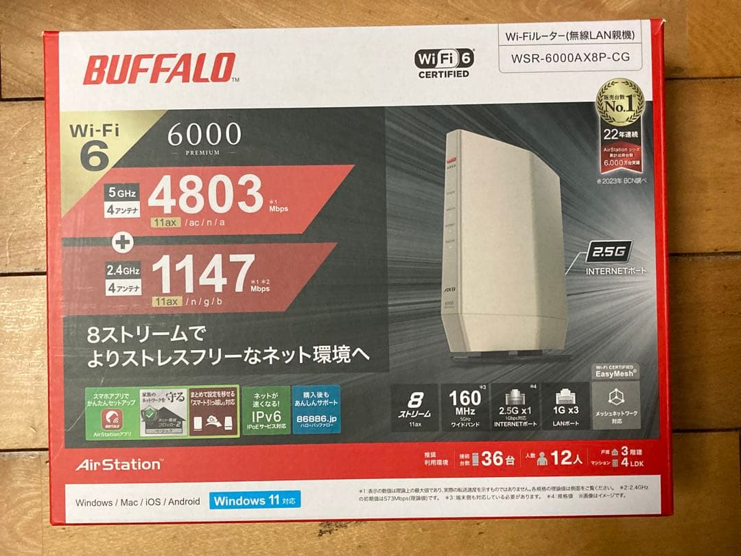 BUFFALO WSR-6000AX8P-CG （Mesh）