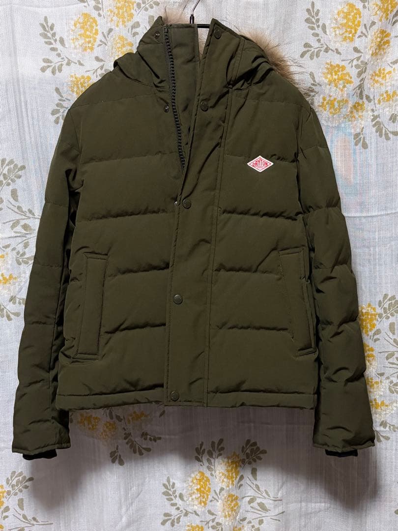 ダントン DANTON フード付きダウンジャケット カーキ色　サイズ:36