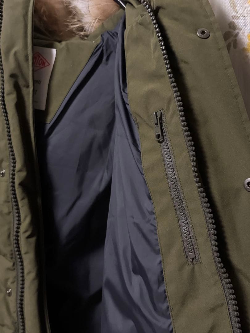 ダントン DANTON フード付きダウンジャケット カーキ色　サイズ:36