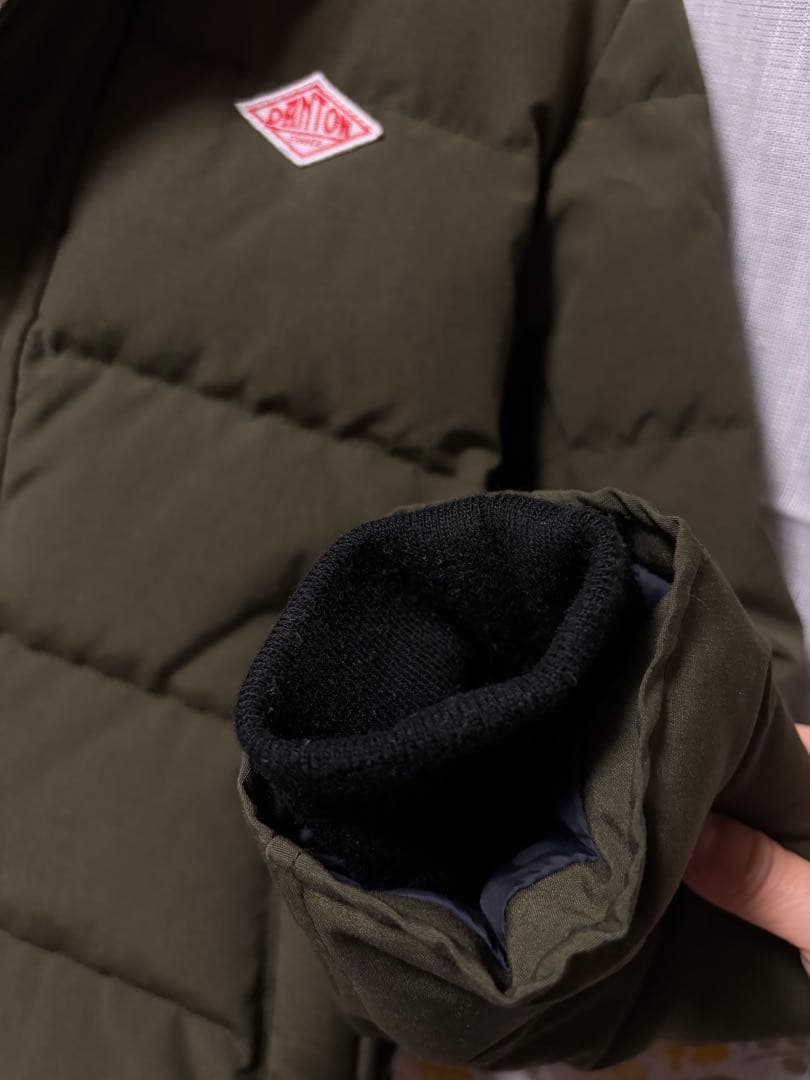 ダントン DANTON フード付きダウンジャケット カーキ色　サイズ:36