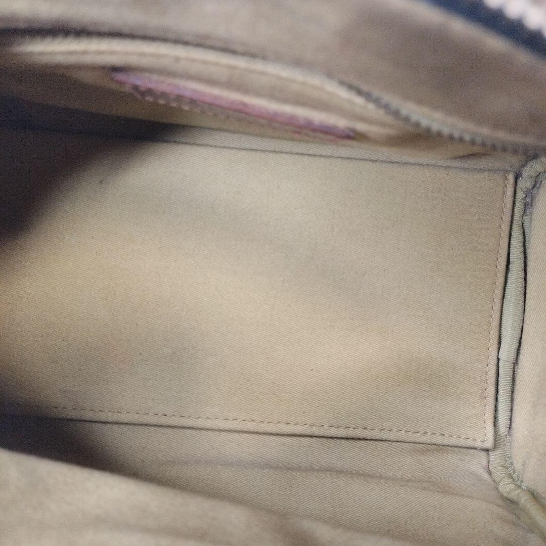 美品 POLO ポロラルフローレン チェック柄バッグ PVC xレザー