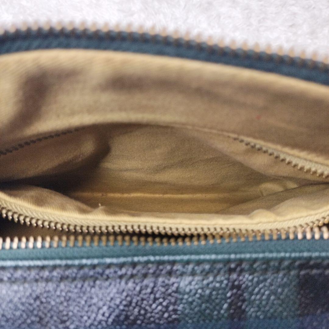 美品 POLO ポロラルフローレン チェック柄バッグ PVC xレザー