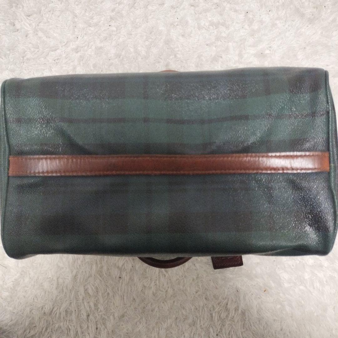 美品 POLO ポロラルフローレン チェック柄バッグ PVC xレザー