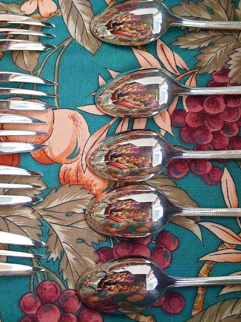 クリストフル パール コーヒースプーン6本 ケーキフォーク6本 合計12点