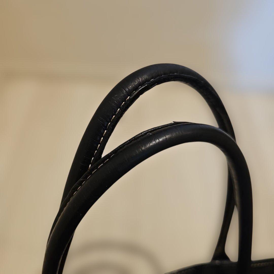 BARNEYS NEWYORK ブラックレザー トートバッグ