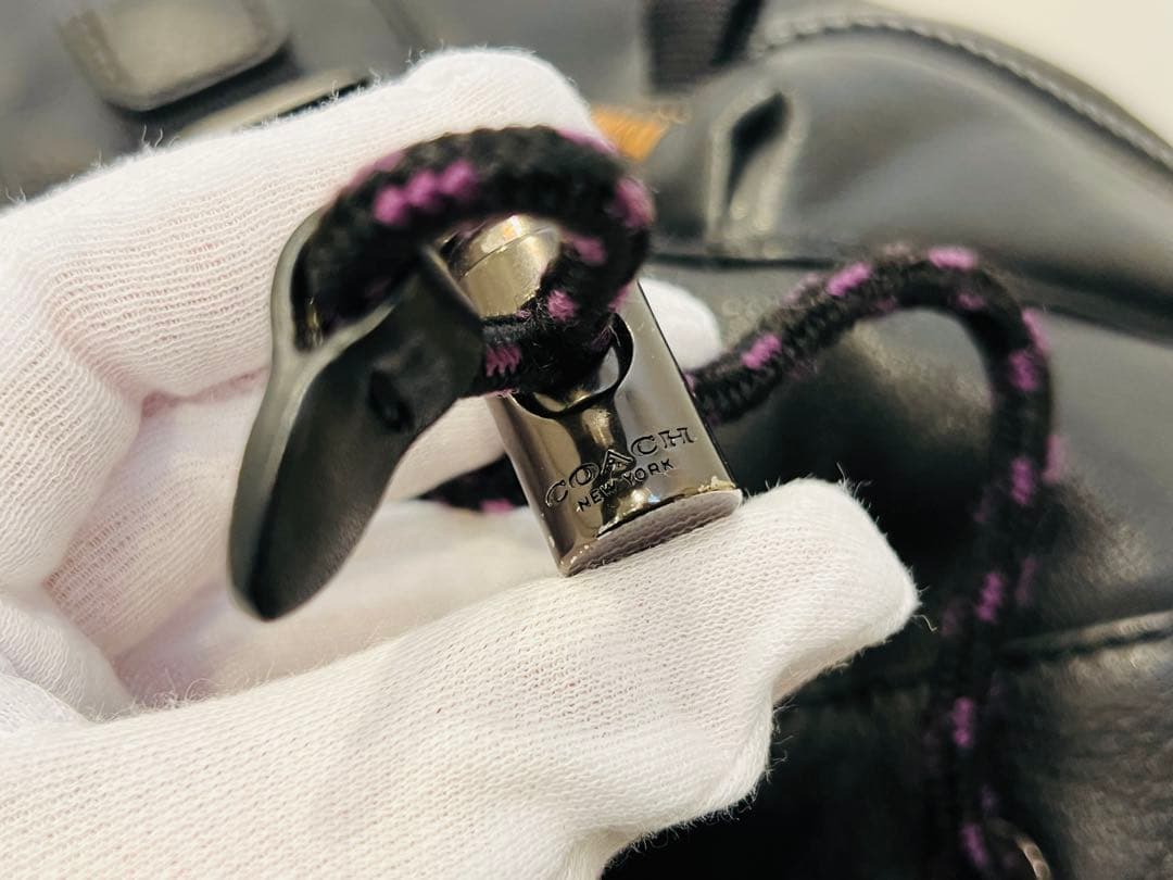 ◆COACH コーチ リュック バックパック レザー ブラック 保管品◆