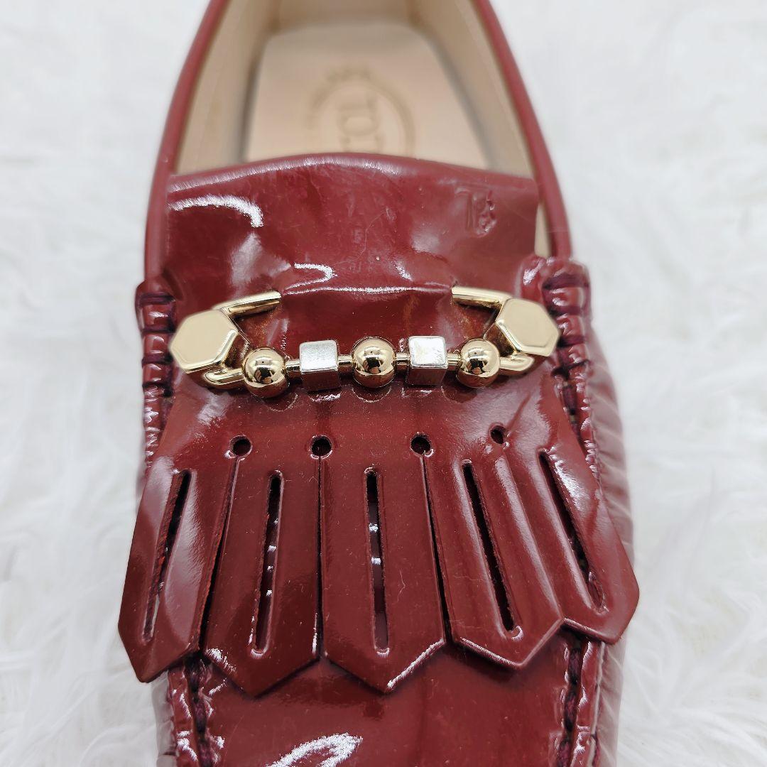 ✨超美品✨TOD'S エナメル タッセル ドライビングシューズ 24.5cm