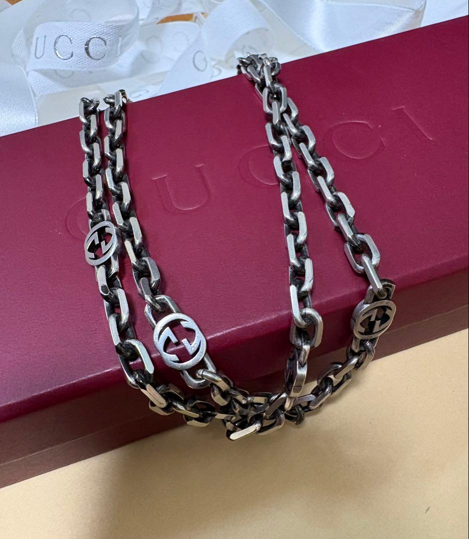 [本日のみ大幅値下げ]GUCCI インターロッキングチェーンネックレス 60cm