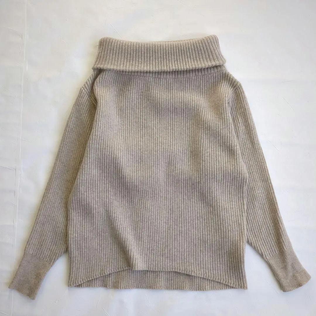 美品 アニュアンス ラクーンミックス オフショルニット プルオーバー 肩出し