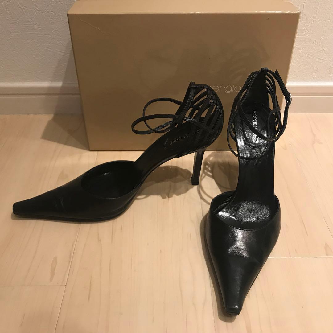 【aya様限定】Sergio Rossi ブラック ストラップハイヒールパンプス