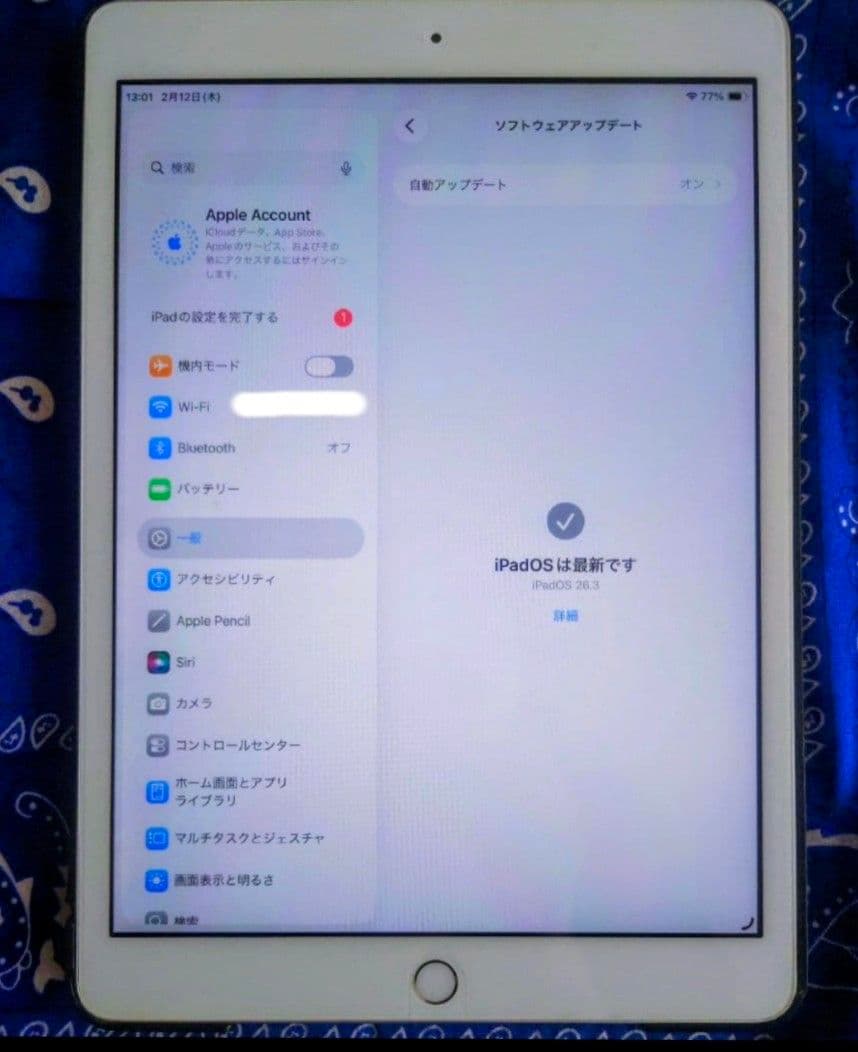 【ジャンク】 iPad 第8世代 バッテリー交換必要 OS ver.26.3