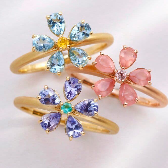 ビズー Bizoux K18イエローゴールドリング フルラージュ 6号